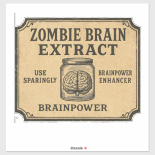 Zombie Brain Extract - Halloween Apothecary Label
