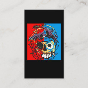 Zombie Brain Halloween Raven Skull Business Card