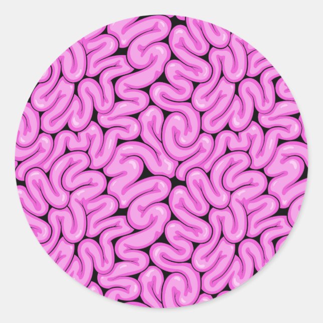 Zombie Brain Pattern Classic Round Sticker (Front)