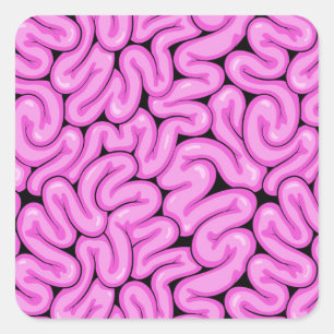 Zombie Brain Pattern Square Sticker