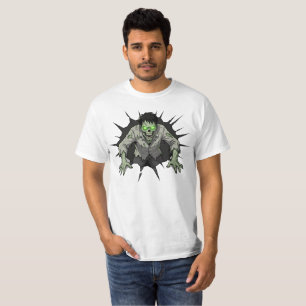 Zombie Breaking Through Wall Horror gift T-Shirt