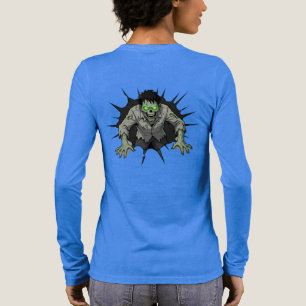 Zombie Breaking Through Wall Horror gift Tri-Blend Shirt