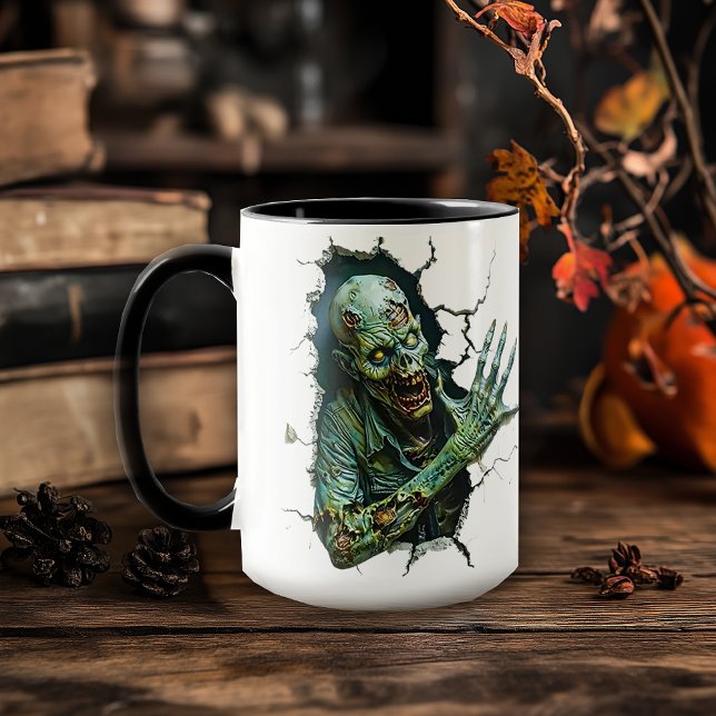 Zombie Breakthrough – Creepy Horror Coffee  Mug (Creator Uploaded)