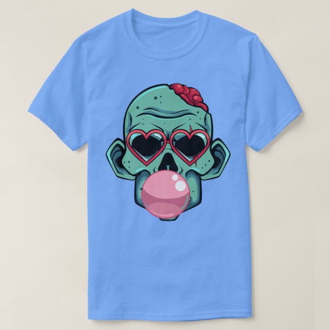 Zombie Bubblegum Lazy Halloween Costume Funny Mons T-Shirt (Design Front)