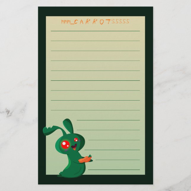 Zombie Bunny Stationery (Front)