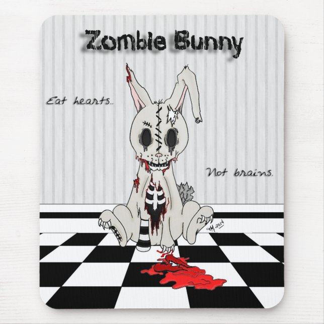 Zombie Bunny - with background Mouse Pad (Front)