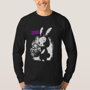 Zombie Bunny With Skull Basket - Cute Creepy Hallo T-Shirt
