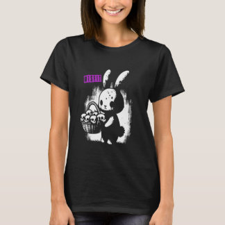 Zombie Bunny With Skull Basket - Cute Creepy Hallo T-Shirt