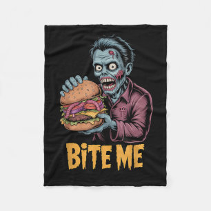 Zombie Burger Funny Food Halloween Fleece Blanket