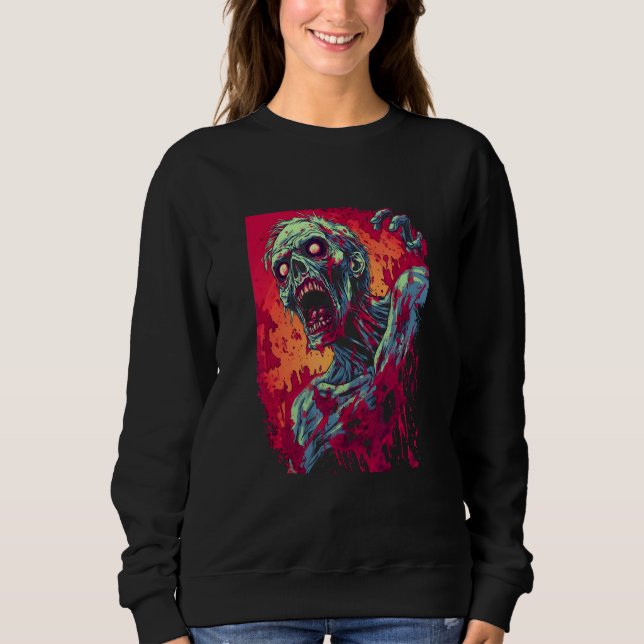 Zombie by Haunted Horror Halloween 2 Sweatshirt (Front)
