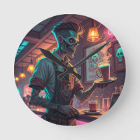 Zombie Café | Spooky Urban Halloween clock