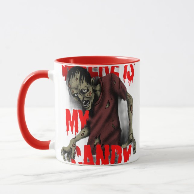 Zombie Candy Hunt Mug – Halloween Edition (Left)