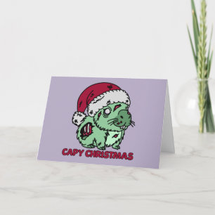 Zombie Capybara Christmas Card