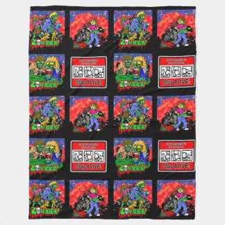 Zombie Cartoon Pattern Fleece Blanket