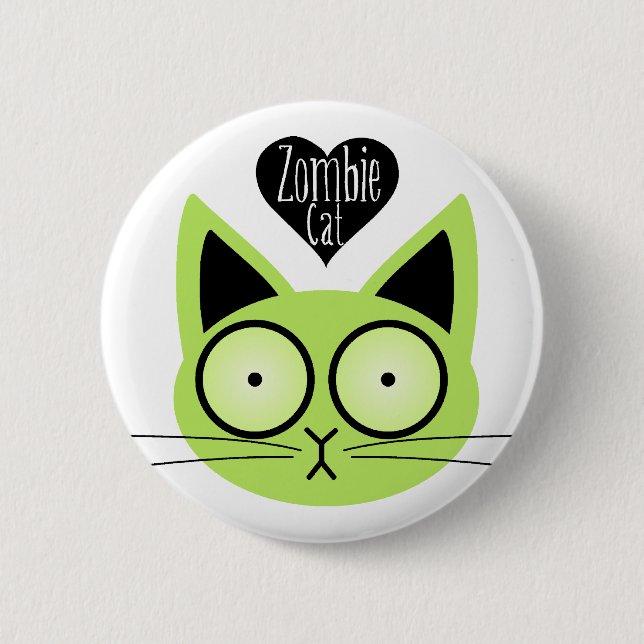 Zombie Cat 6 Cm Round Badge (Front)