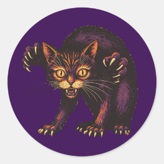 Zombie Cat Funny Creepy Cute Undead Kitty Classic Round Sticker