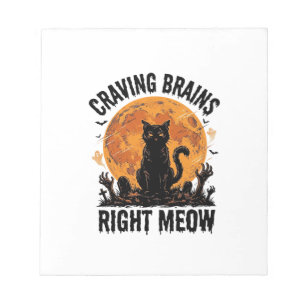 Zombie Cat Halloween Vintage Engraving Shirt Art_1 Notepad
