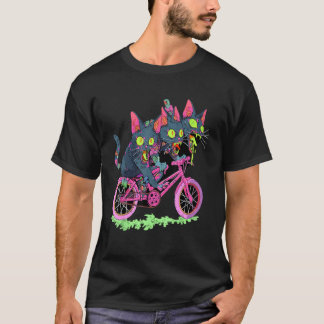 Zombie Cat Psychedelic Festival Bicyclist EDM Rave T-Shirt