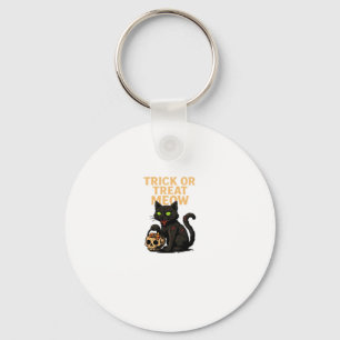 Zombie Cat � Trick or Treat Meow Halloween Design Key Ring