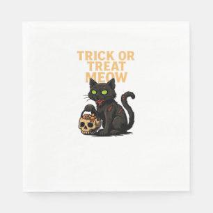 Zombie Cat – Trick or Treat Meow Halloween Design  Napkin