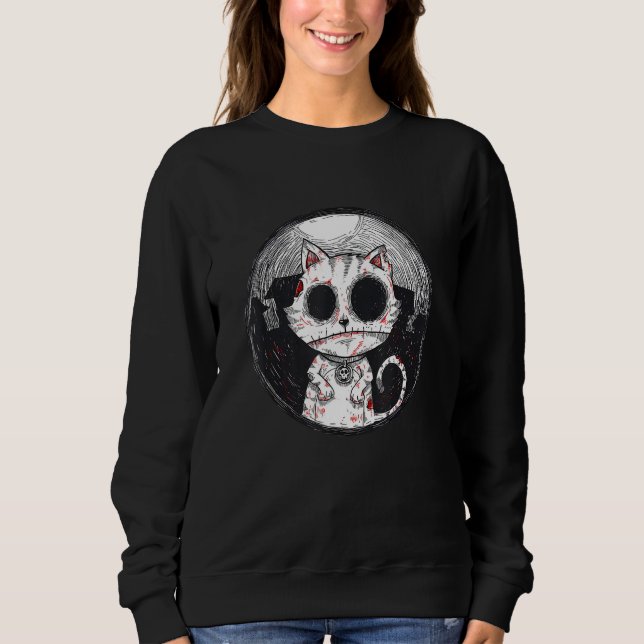 Zombie Cat   Zombie Cat  Halloween Sweatshirt (Front)