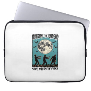 Zombie Chase Shirt Vintage Undead Escape Graphic_1 Laptop Sleeve