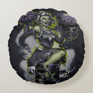 Zombie Cheerleader Horror Art Throw Pillow