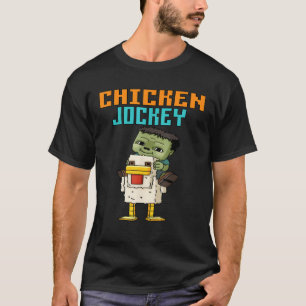 Zombie Chicken Zombie Jockey T-Shirt