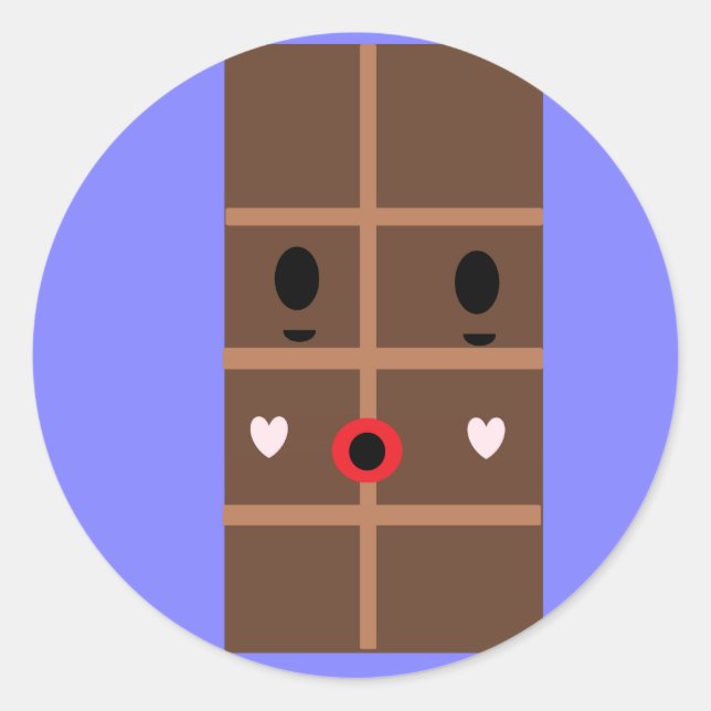 Zombie chocolate bar classic round sticker (Front)