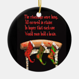 zombie christmas ceramic tree decoration
