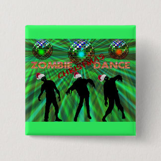 Zombie Christmas Disco Dance 15 Cm Square Badge