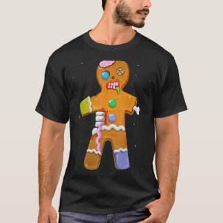 Zombie Christmas Gingerbread Man Scary Xmas Krampu T-Shirt