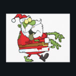 Zombie Christmas Santa funny Holiday Postcard<br><div class="desc">Funny Zombie Santa Claus Igloo bottle cooler customisable with your text and/or images. If you like this product,  why not have a look at the rest of of the zany Zombie Father Xmas stuff in the collection below. Images used on this item are licensed by Graphics Factory.com</div>