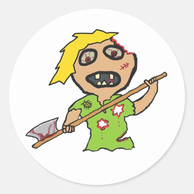 Zombie Classic Round Sticker (Front)