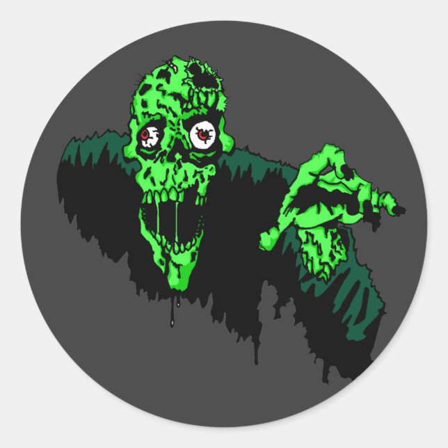 Zombie Classic Round Sticker (Front)