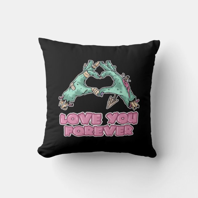 Zombie Classic - Skeleton Heart And Hands Cushion (Front)