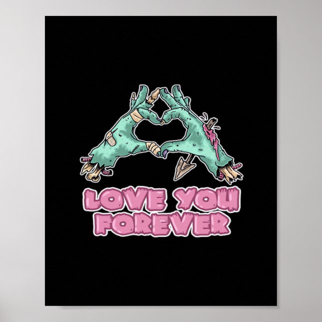 Zombie Classic - Skeleton Heart And Hands Poster (Front)