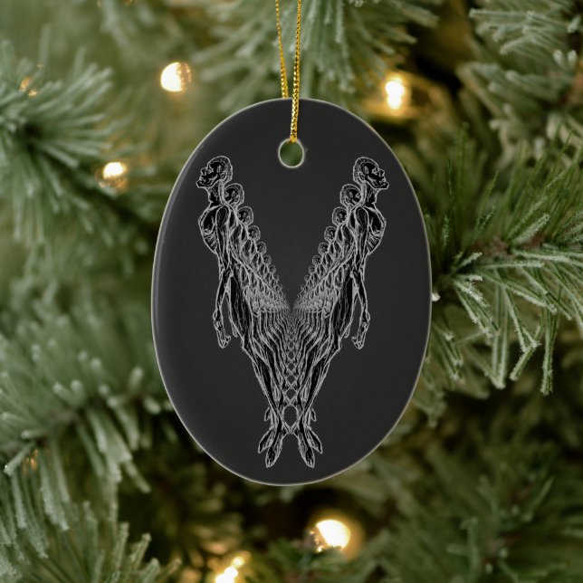 Zombie Clone Army Undead Apocalypse black white Ceramic Tree Decoration (Tree)