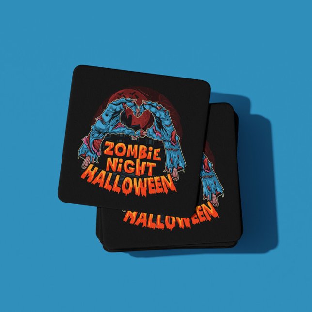 Zombie Coaster | Halloween Cork Drink Coaster (Creator Uploaded)