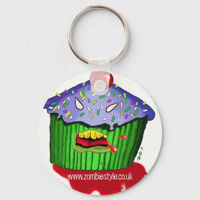 zombie colour cupcake, www.zombiestyle.co.uk key ring (Front)