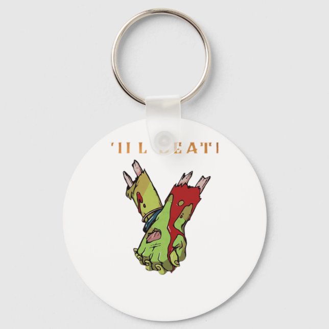 Zombie Couple Till Death Do Us Part Classic Key Ring (Front)