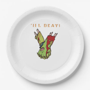 Zombie Couple Till Death Do Us Part Classic Paper Plate