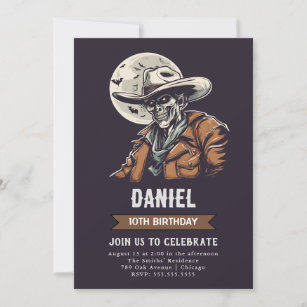 Zombie Cowboy Birthday Invitation