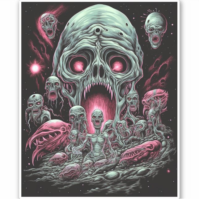Zombie Creatures Sci-fi Horror Art (Front)