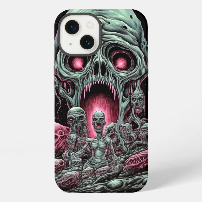 Zombie Creatures Sci-fi Horror Art iPhone Case (Back)