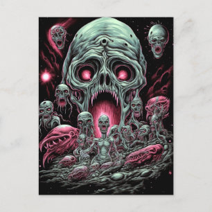 Zombie Creatures Sci-fi Horror Art Postcard