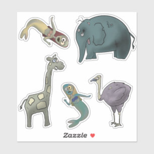 Zombie creatures sticker pack