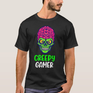 Zombie Creepy Gamer Halloween Video Game Skeleton T-Shirt