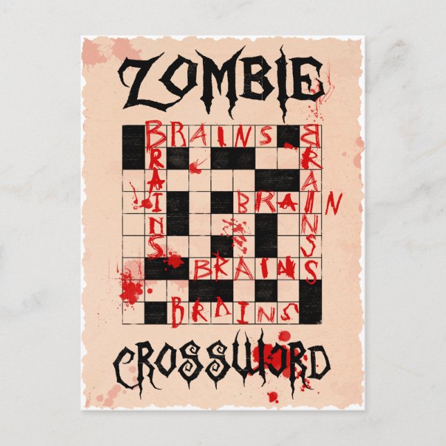 Zombie crossword postcard (Front)