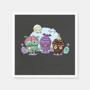 Zombie Cupcake Halloween Napkin